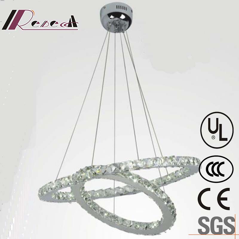 Modern Two Round Luxury Crystal Chandelier, Hotel Pendant Lighting