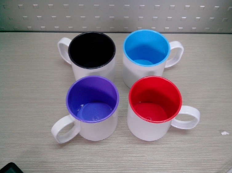 Sublimation Plastic Mug, Two Tone Sublimation Plastic Mug