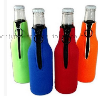 Custom Logo Neoprene Beer Wine Bottle Sleeve Cover with Zipper