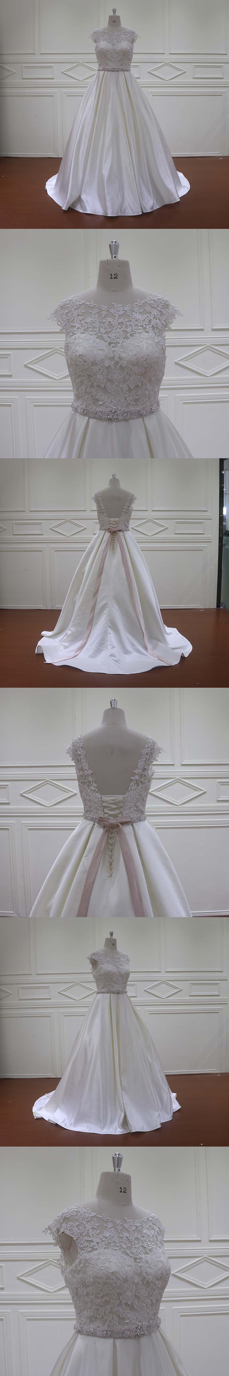 All Kinds of Plain White Satin Bridal Gown