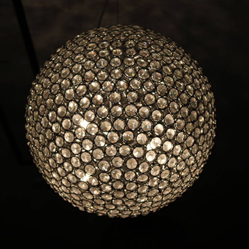 Modern Simple Hotel Decorative Crystal Round Indoor Pendant Lamp