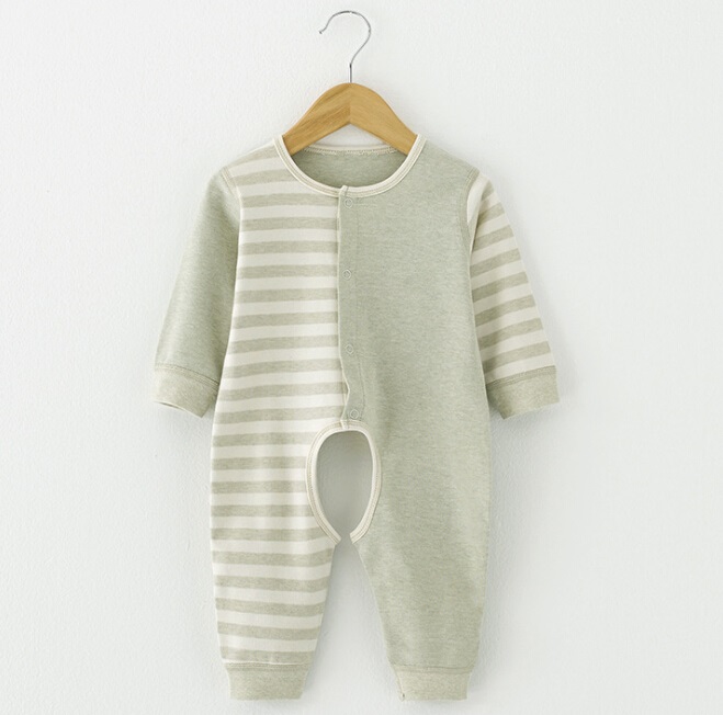 Colored Cotton Long Sleeves Baby Romper