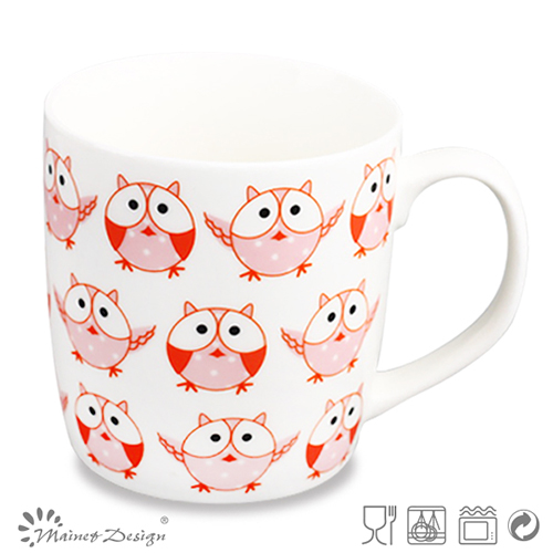 Owl Design Decal Ceramic New Bone China Mug