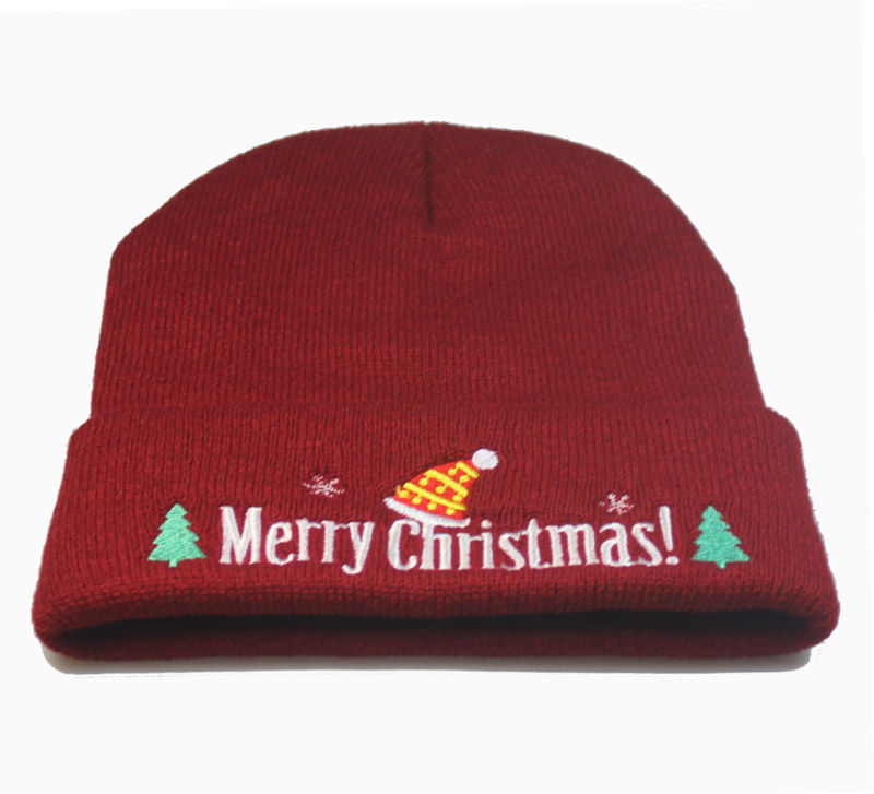 Christmas Xmas Unisex Knitted Winter Warm Embroidery Hat Beanie (HW145)