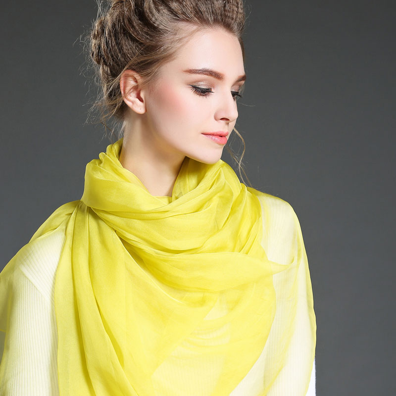 Plain Color Silk Scarves in Summer