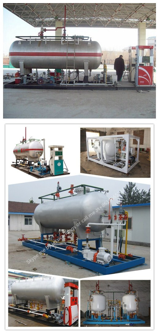 5m3 LPG Filling Plant, 20m3, 40m3 LPG Skid Station LPG Gas Station with Double Nozzle Dispenser for Nigeria