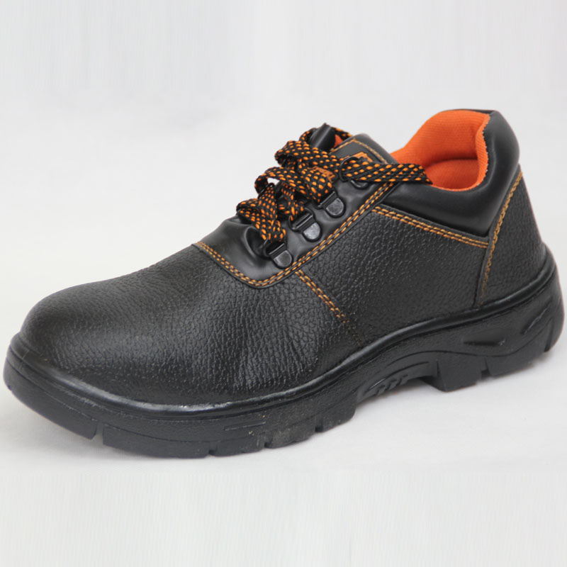 Black Rubber Sole Safety Shoes