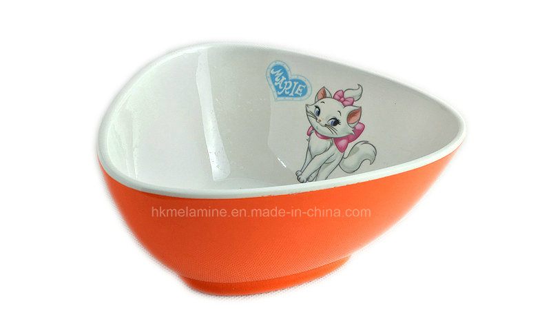 Two Tone Melamine Triangle Salad Bowl with Logo