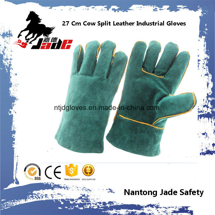 27cm Cowhide Split Leather Industrial Safety Welding Work Gloves