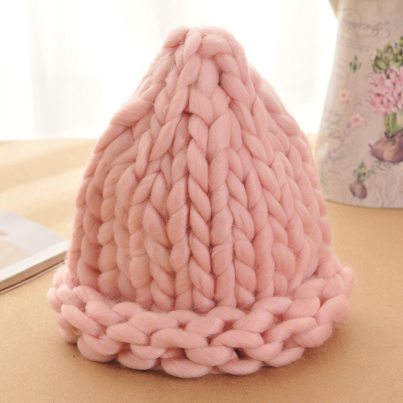 Korean Lovely Ladies Hand Knitted Cable Wool Cap Hat Beanie