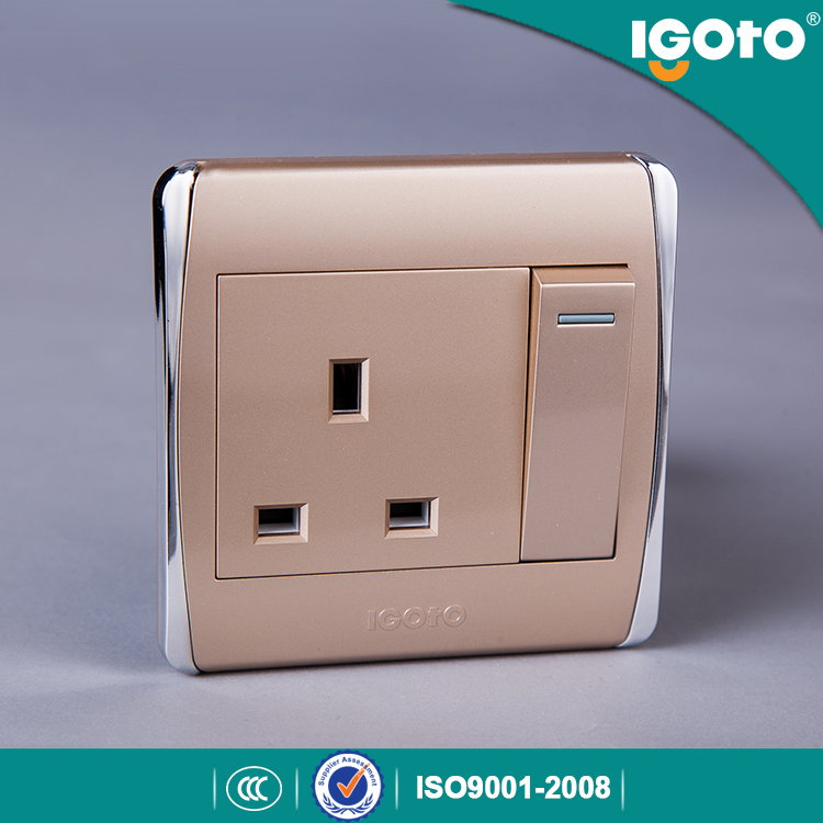 Igoto -New Style Biritish Standard Chorming Frame 13A Wall Switches