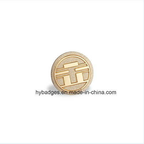 Uneven Square Gold Badge, Engraved Lapel Pin (GZHY-BADGE-004)