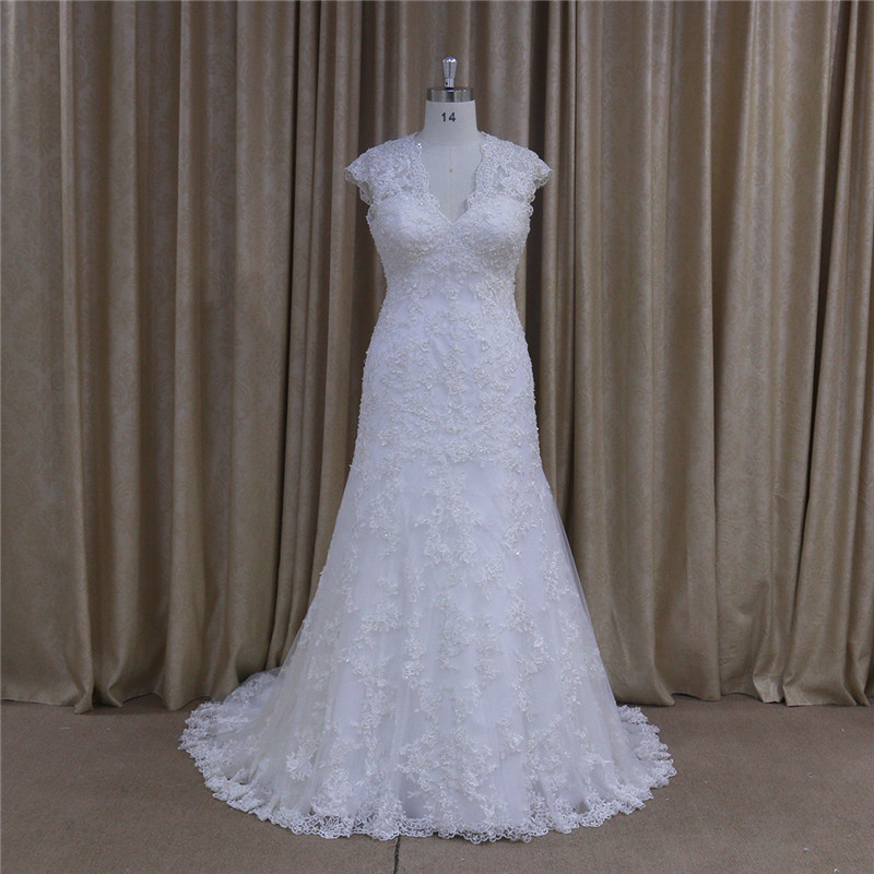 5665 High Quality Full Lace Sleeveless Elegant Wedding Dress 2016