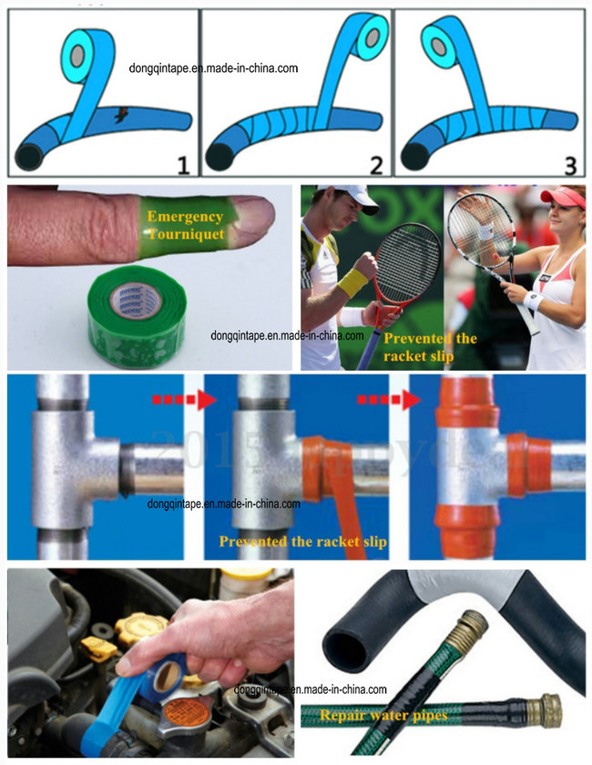 Waterproof Self Fusing Silicone Rubber Tape with 0.5mmx25mmx3m for Leaking Pipes