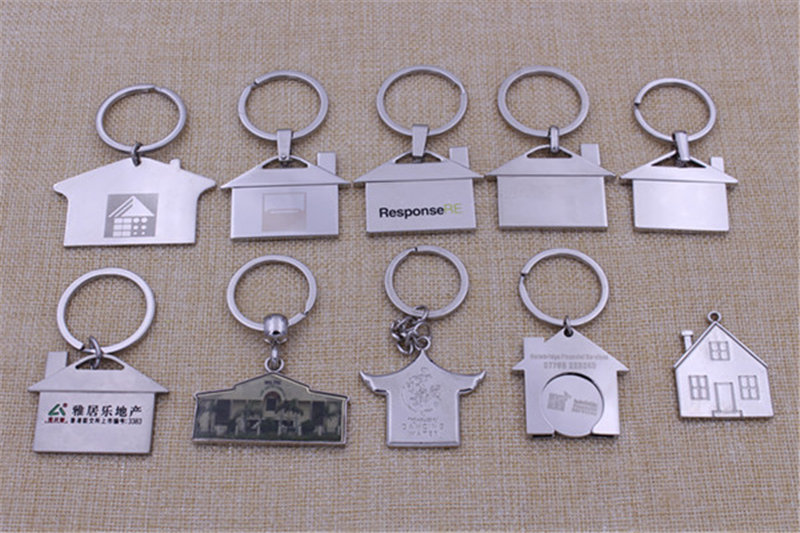 Hot Sale Custom Metal House Keychain with Black Gift Box