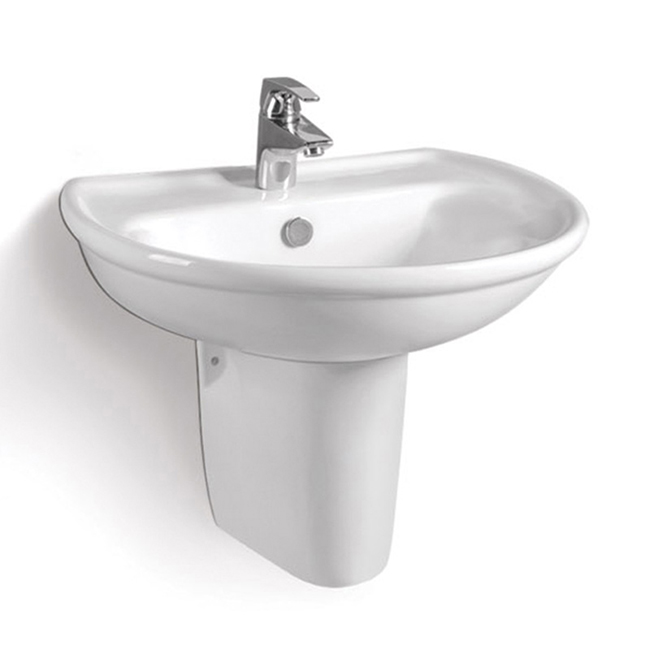 Half Pedestal Hand Washing Wall-Hung Basin for North American Market