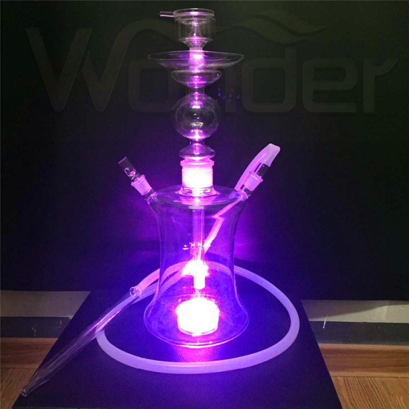 Glass Hookah Pipe with LED Light - Wonder Glass