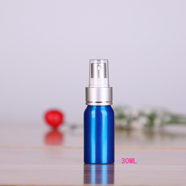 Aluminum Perfume Bottle with Aluminum Spray Pump and PP Top