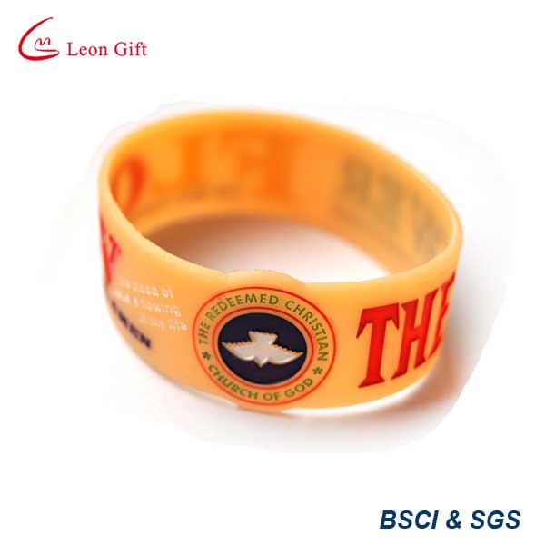 Customized Company Logo Silicon Bracelet Wristband Text World