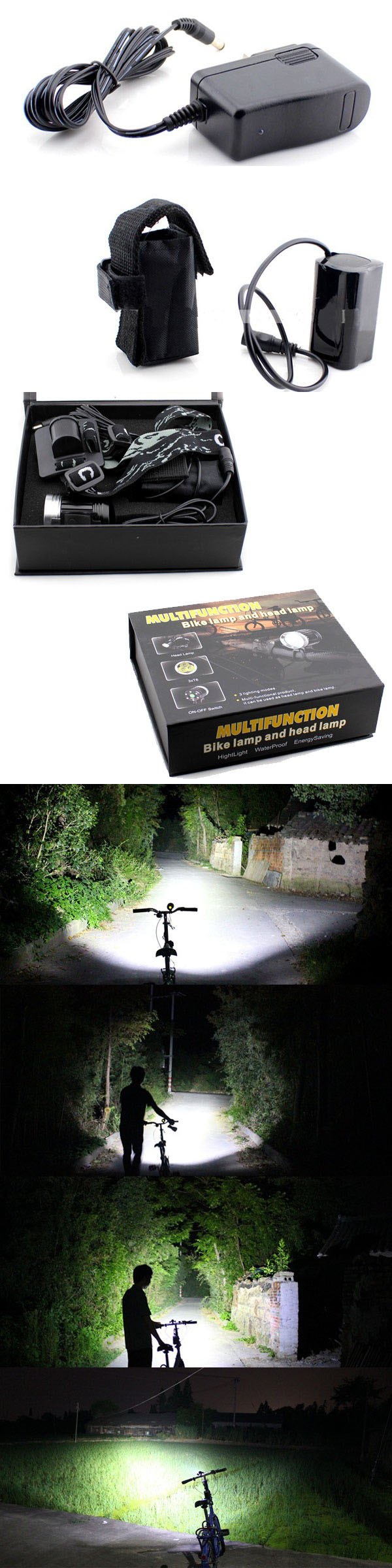 3X CREE Xm-L T6 LED 1500lumens Aluminum Bicycle Light (YZL804)