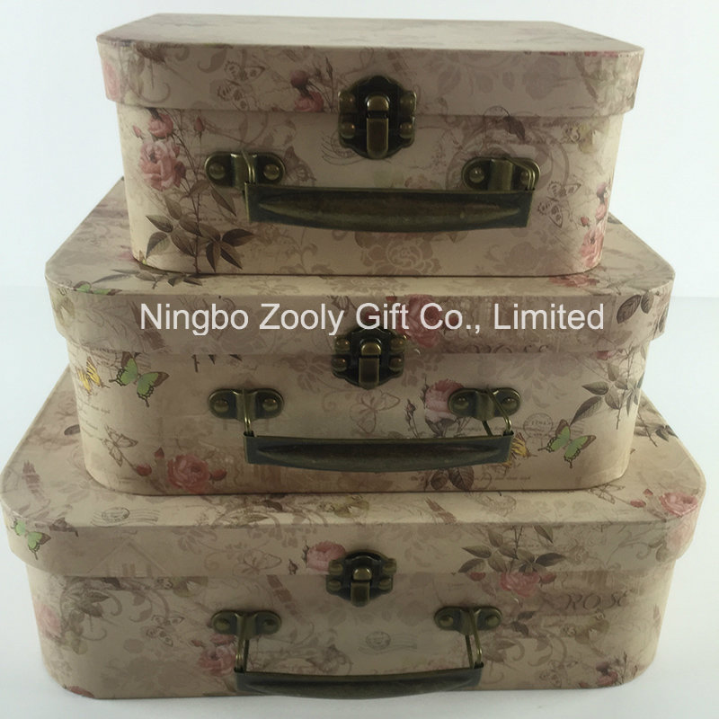 Custom Printing Cardboard Suitcase Cosmetics Box / Wholesale Paper Suitcase Gift Packaging Box