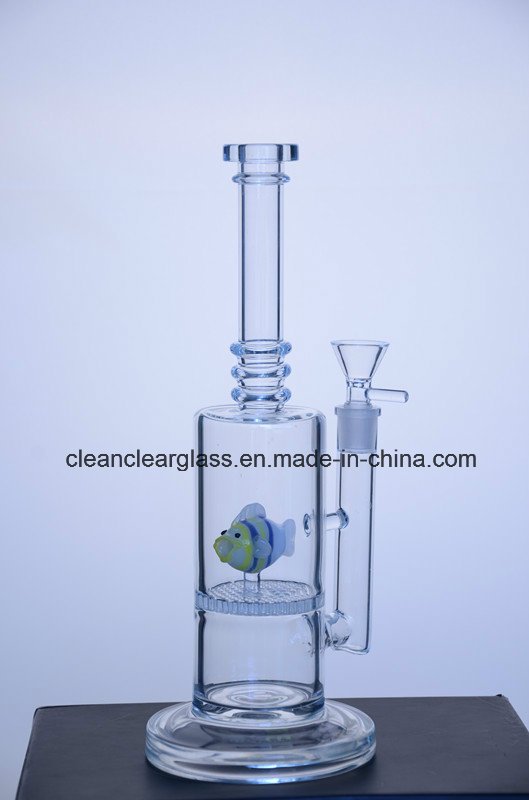 Wholesale Borosilicate Glass Water Pipe Smoking Pipe with Fish-Shaped Perc