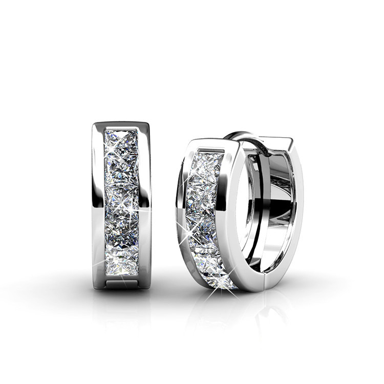 Destiny Jewellery Crystal From Swarovski Round Hoop Earrings