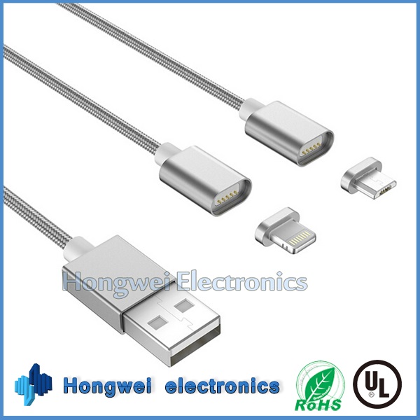 Universal Phone 2 in 1 Magnetic OTG USB Cable for Android and iPhone