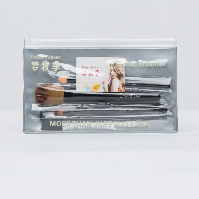 Wisdom 5 PCS Portable Cosmetic Makeup Brush Set with Case for Lady Beauty