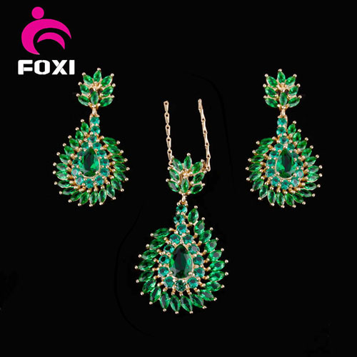 Four Color Design CZ Stone Accept OEM/ODM Fashion Jewelry Sets