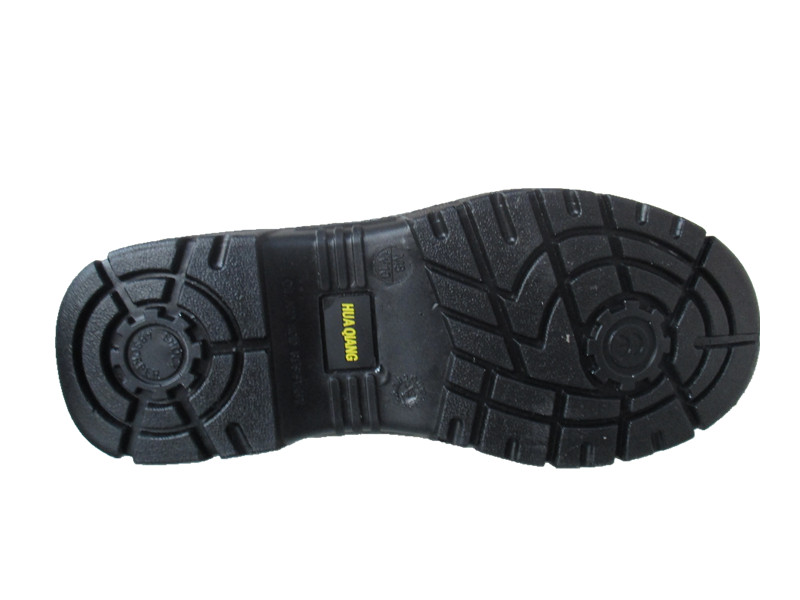 Black Split Embossed Leather Upper Safety Shoes (HQ01016)