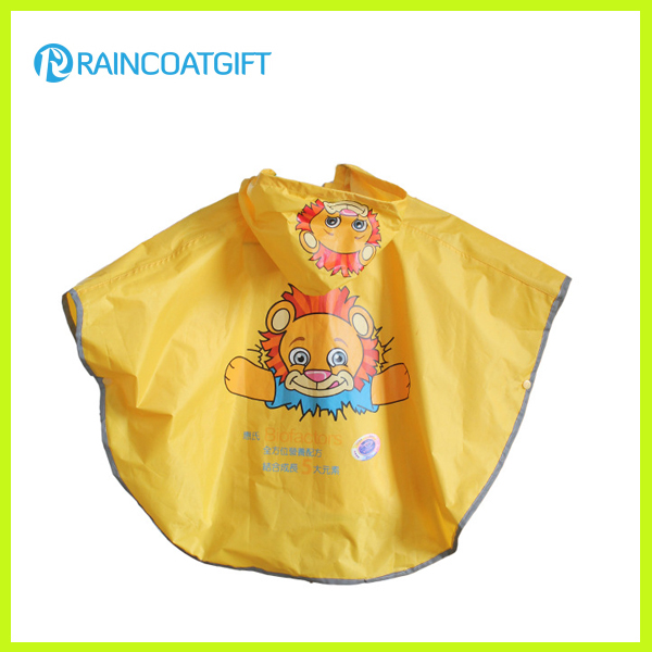 Waterproof Cute Round Shape Children's Rain Ponchos Cape