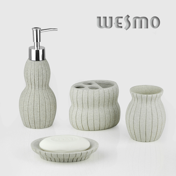 Sanitary Ware Sandstone Finish Polyresin Bath Set (WBP0283A)