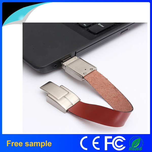 2016 Real Capacity Leather Bracelet USB Pendrive