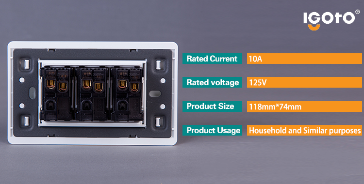 118 Type America Standard 3 Gang 1 Way Switch