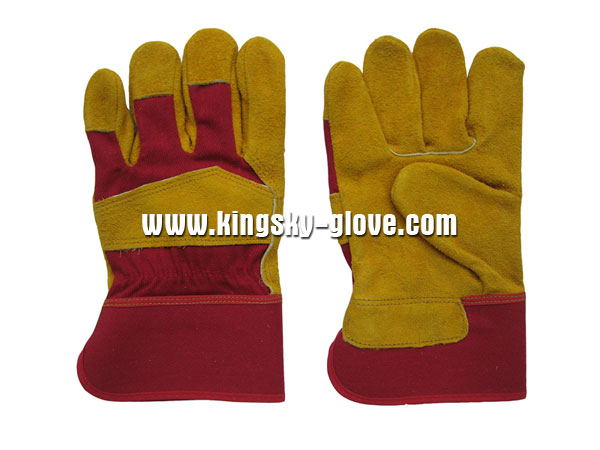 Cow Split Leather Palm Work Glove--3080