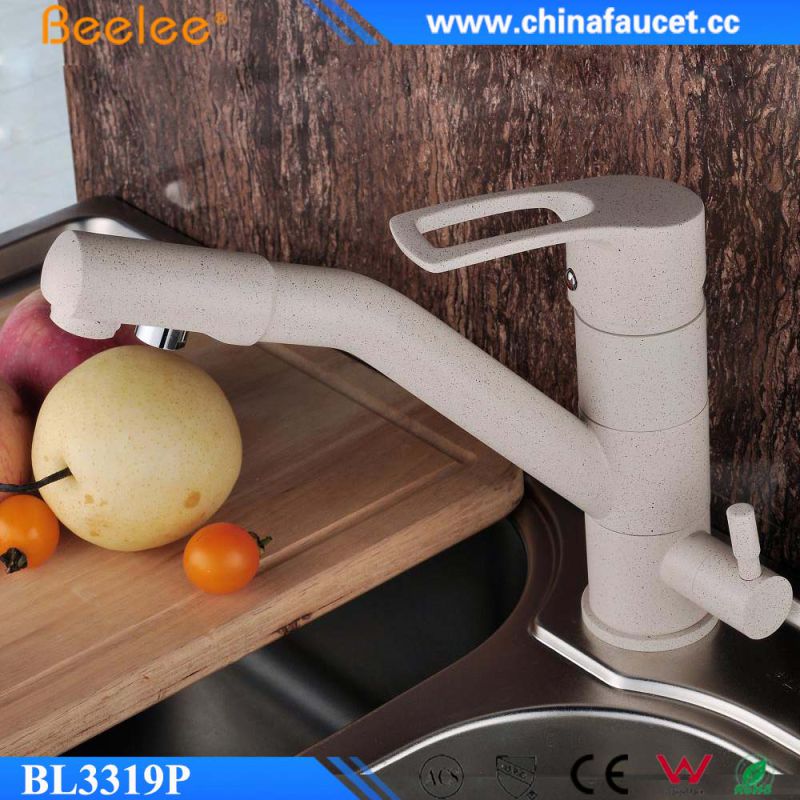 Brass Pure Water Painting Three Way Kitchen Faucet