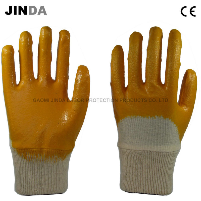 Cotton Cloth Shell Nitrile Coated Mechanics Working Gloves (NH501)