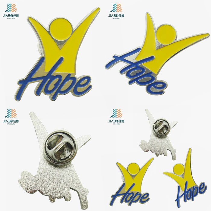 High Quality Cheap Price School Hope Theme Silver Plated Enamel Badges Custom