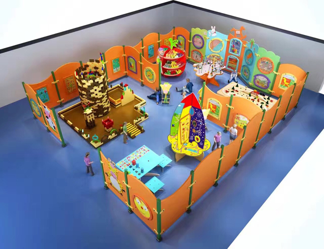 Colorful Wood Play Board Mounted on Wall for Children