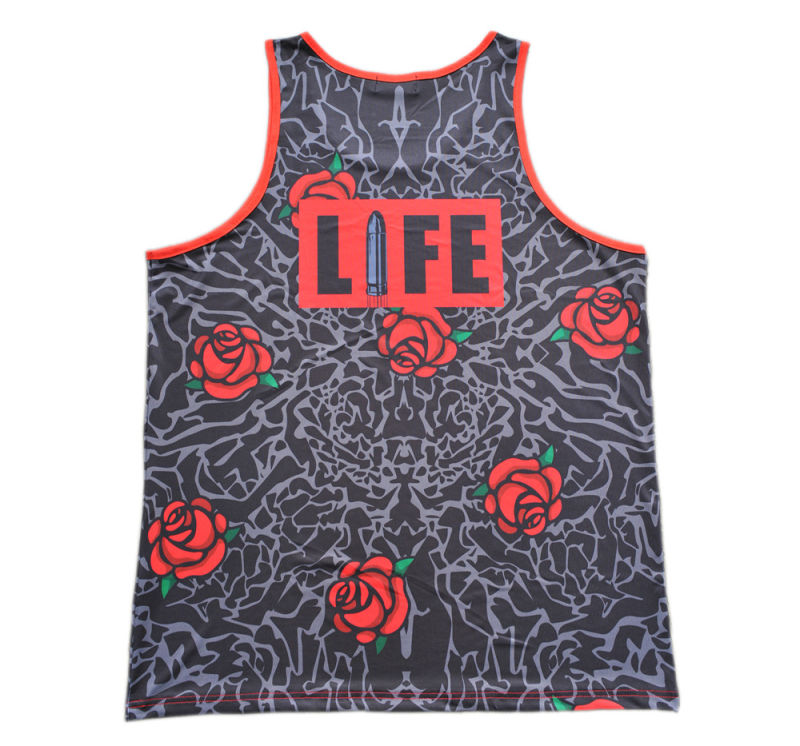 Customized Fashion Floral Pattern Printed Jersey Sport Vest (TT5006)