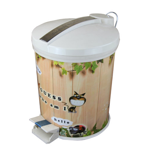 Plastic Cartoon Printed Foot Pedal Waste Bin (FF-0431-1)