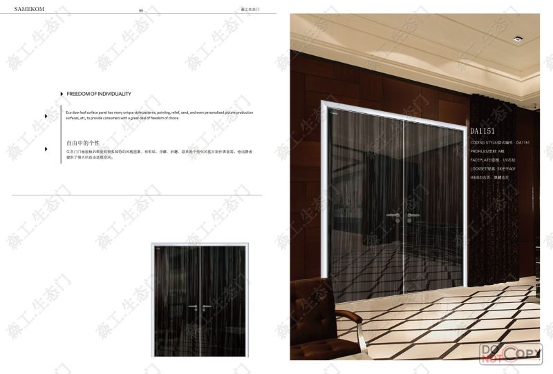 Luxurious Style High-Gloss Double Swing Home Door