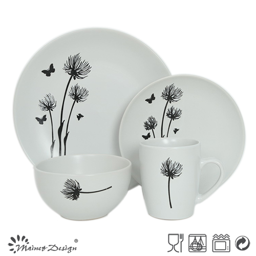 Simple Flower Design Ceramic Dinner Set