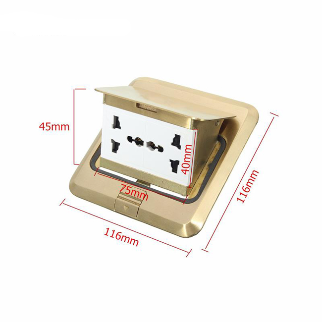 Universal 250V 6 Prong Receptacle Pop-up Floor Ground Outlet Socket