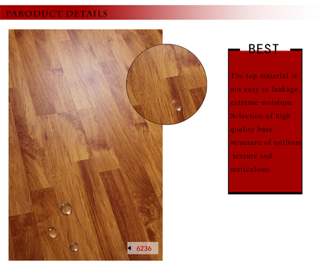 Commercial 8.3mm E1 AC3 Timber Walnut White Oak Wood Laminated Laminate Flooring