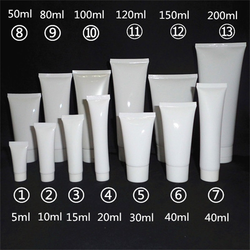 Bright White Cosmetic Plastic Tube with Screw Cap