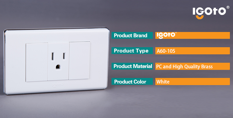 South American White Color 3 Pin Socket