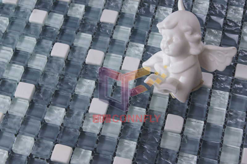 Super White Crystal Mix Stone Mosaic (CS136)