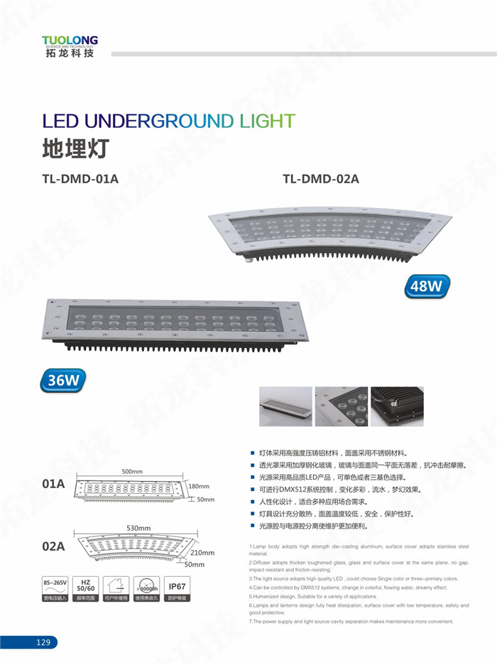 36-48W Square LED Underground Light Outdoor Ground Light High Power Project Light